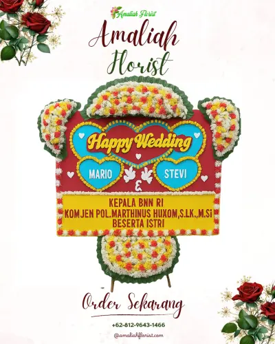 Karangan Papan Bunga Pernikahan di Kadiluwih